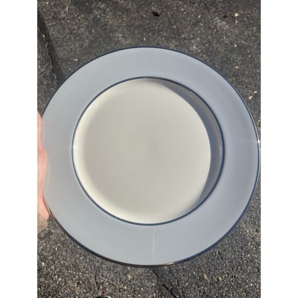 Flintridge Other - 5 Flintridge Brookmere 10 5/8" Dinner Plates Gray Rim w/Platinum Trim - USA